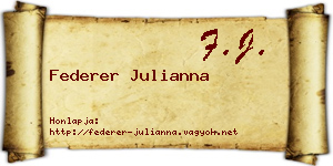 Federer Julianna névjegykártya
